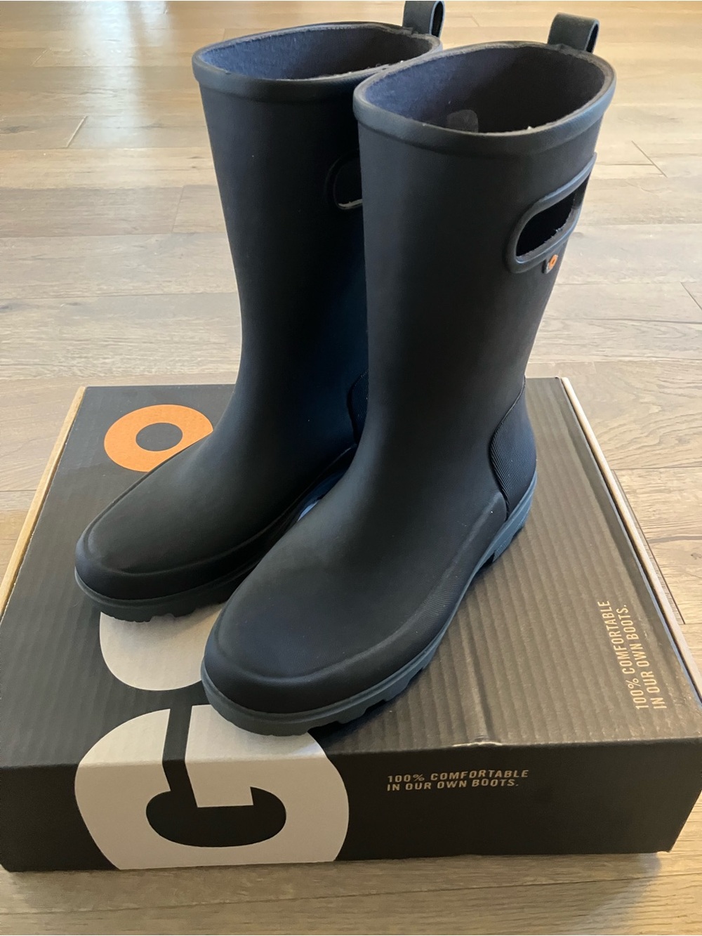 New Kids Bogs Black Rain Boots